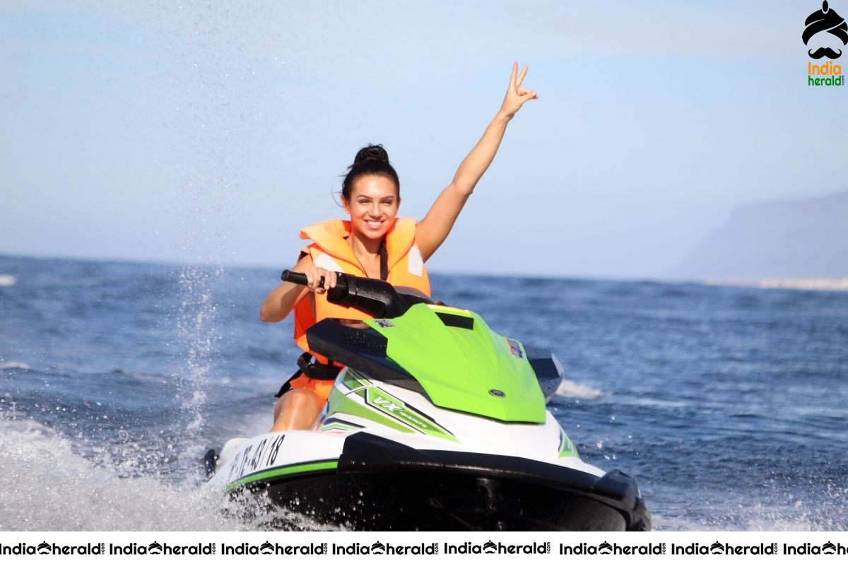 Alexandra Cane in Bikini Riding a Jet Ski in Tenerife