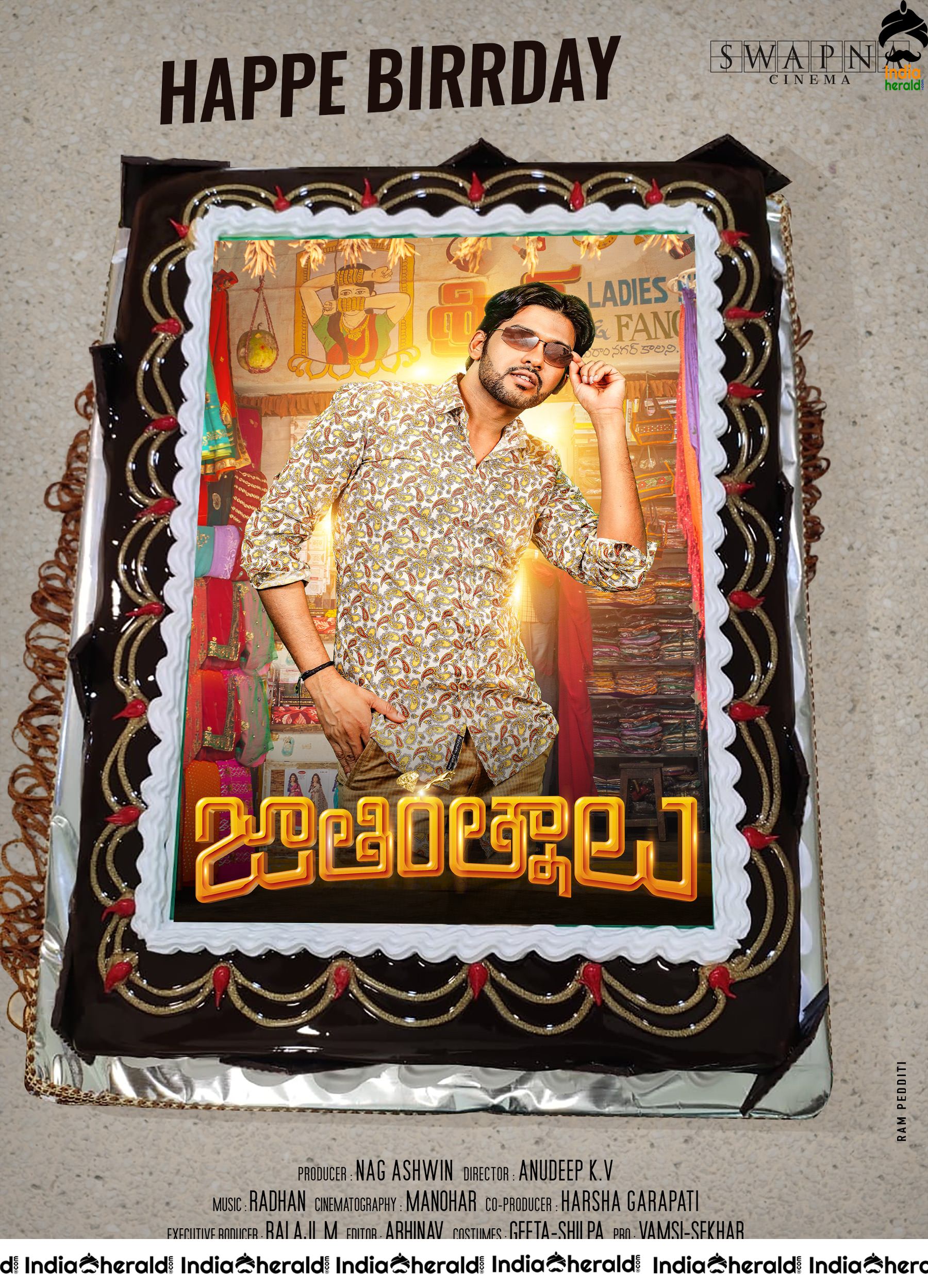 Birthday Wishes Poster of Naveen Polisetty from Jathi Ratnalu Team