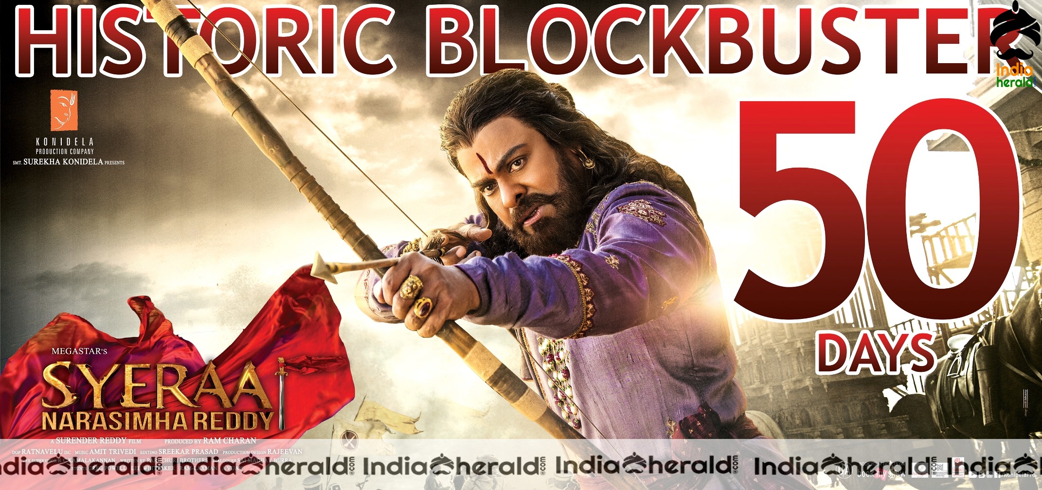 Chiranjeevi in Sye Raa 50 days Blockbuster Poster