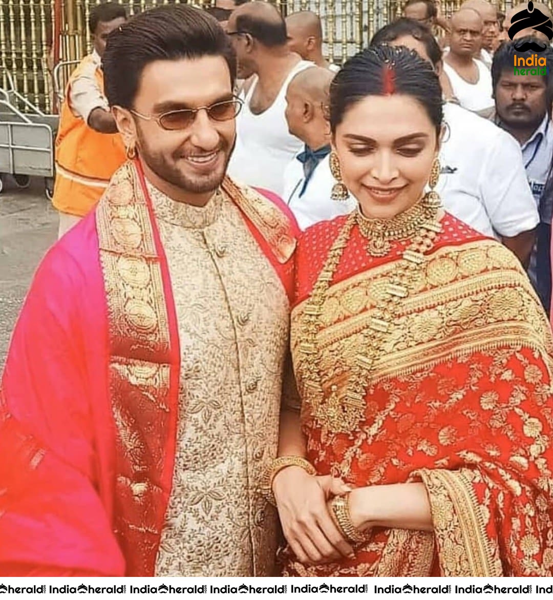 Deepika Padukone and Ranveer Singh seek blessings from Lord Venkateswara on eve of their wedding anniversary