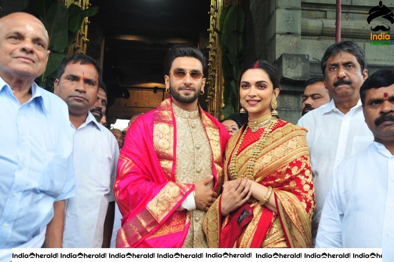 Deepika Padukone and Ranveer Singh seek blessings from Lord Venkateswara on eve of their wedding anniversary
