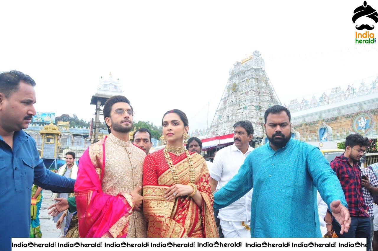 Deepika Padukone and Ranveer Singh seek blessings from Lord Venkateswara on eve of their wedding anniversary