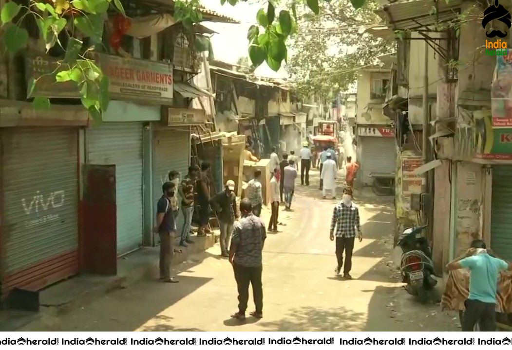 Fire brigade in Mumbai uses advanced level areal mist blowing to disinfect the locality amid COVID19 Outbreak