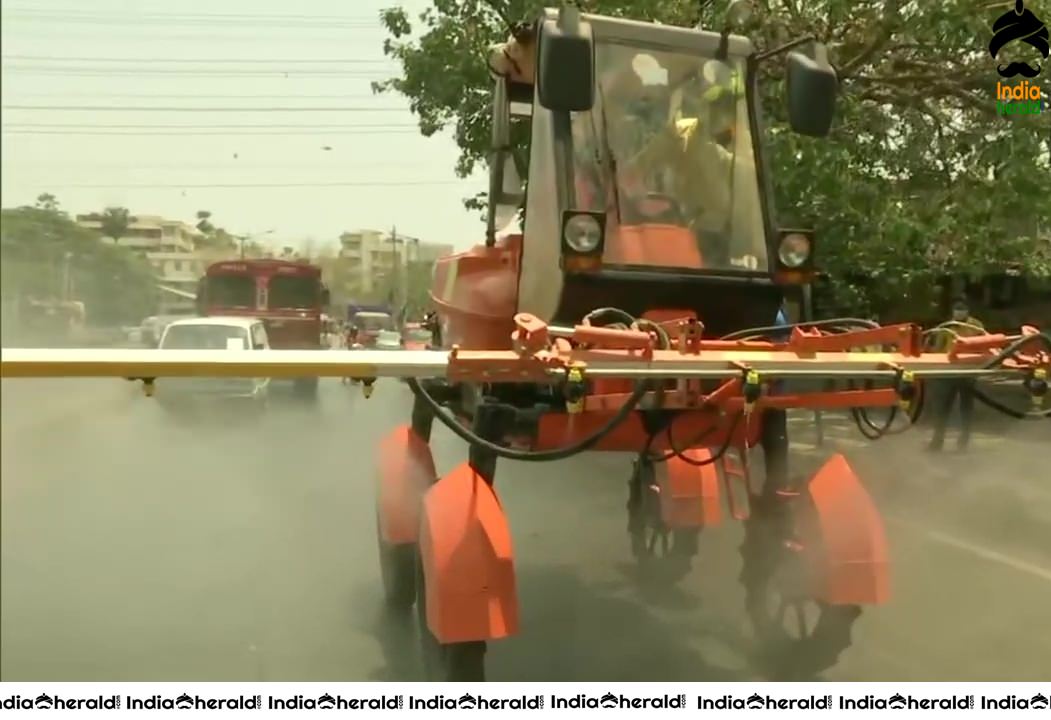Fire brigade in Mumbai uses advanced level areal mist blowing to disinfect the locality amid COVID19 Outbreak