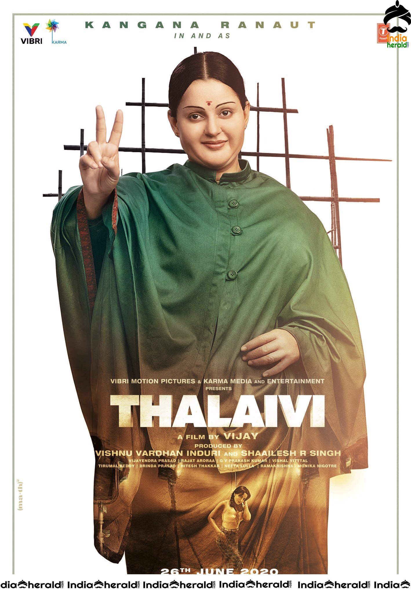 First Look Posters of Kangana Ranaut as Late CM Jayalalitha in THALAIVI