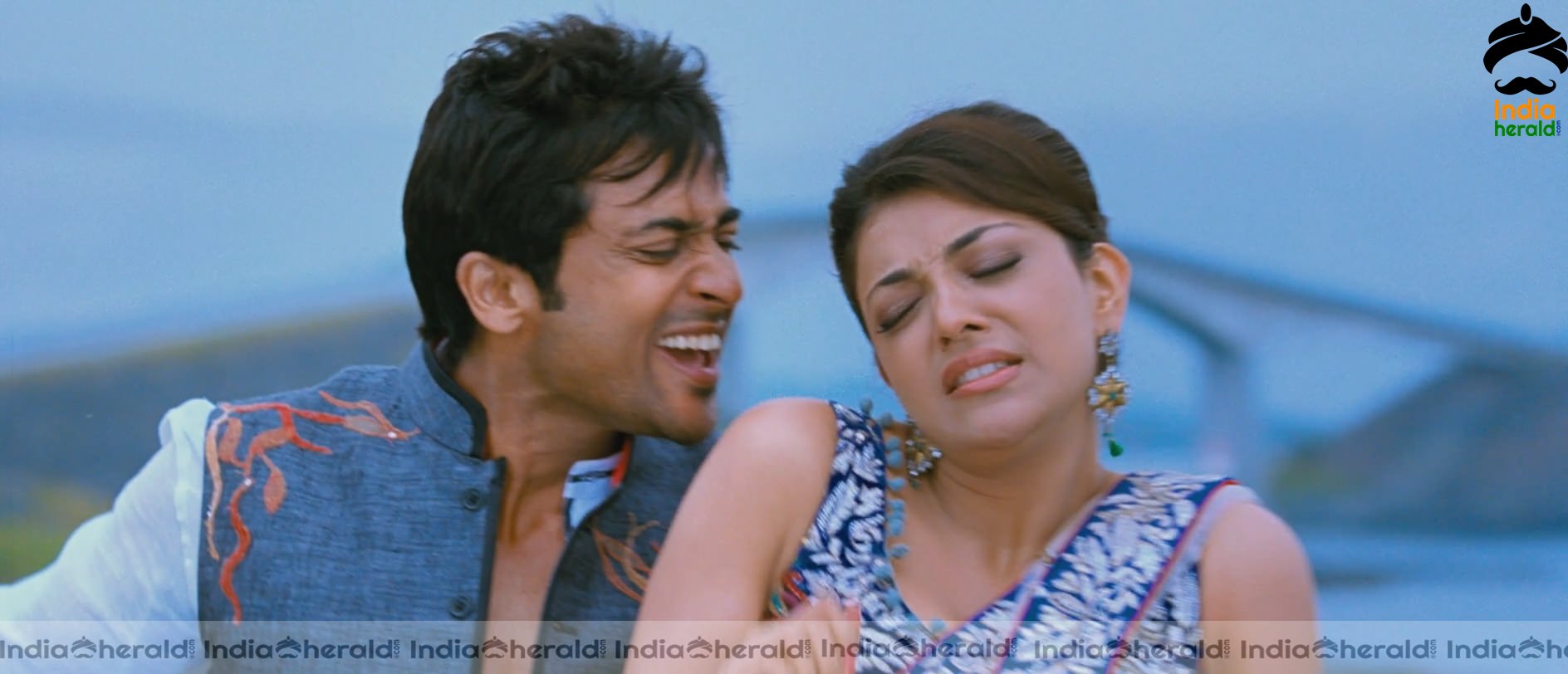 Kajal Aggarwal Showing Her Hot Midriff and Cleavage in a Sexy Exposing Lehenga Sequence Set 1