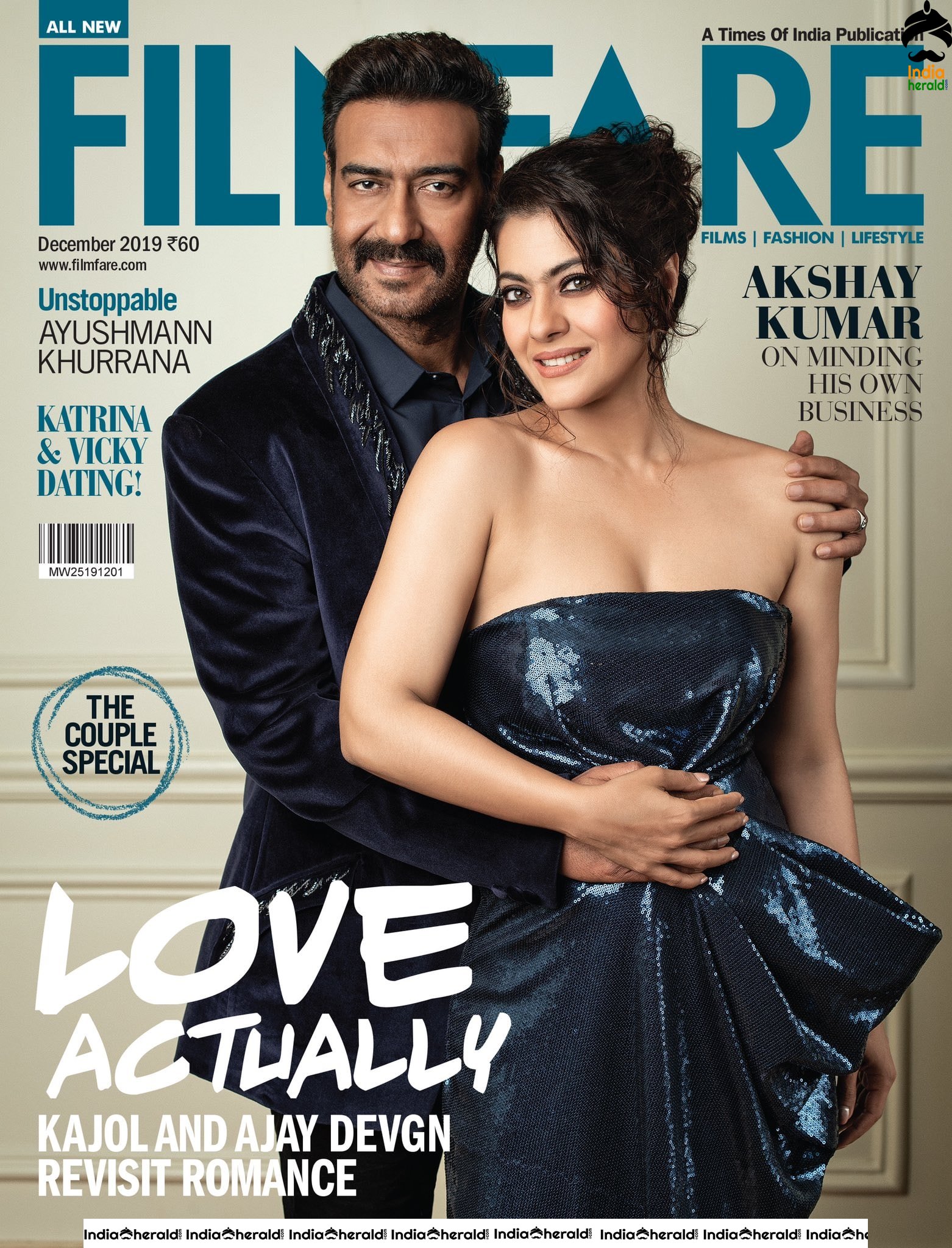 Kajol and Ajay Devgn for the latest edition of Filmfare magazine