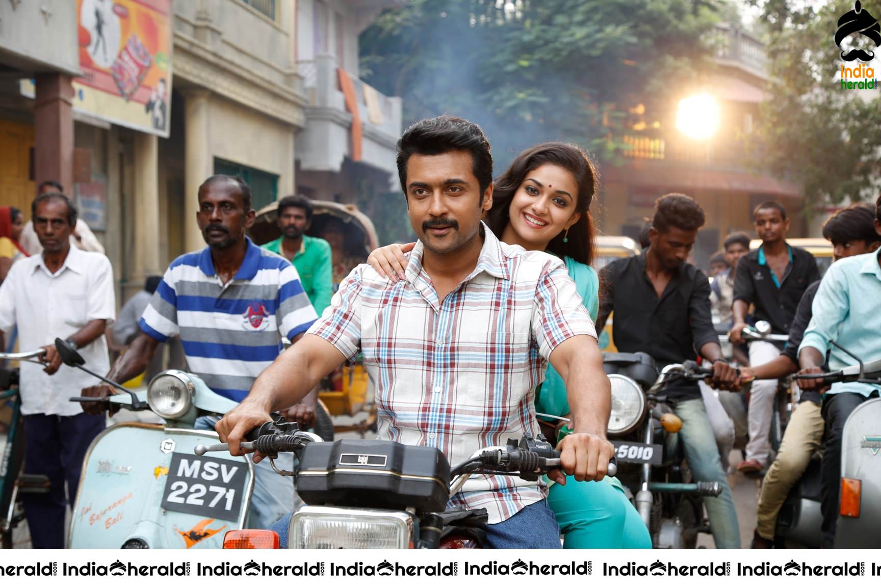 Keerthy Suresh and Surya in Thaanaa Serndha Kootam Movie Stills Set 2