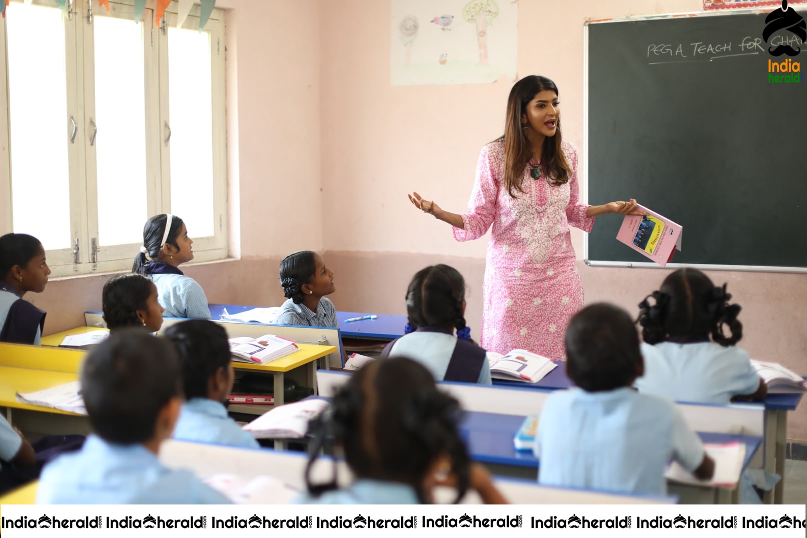 Lakshmi Manchu Volunteers as Teacher for Pega Teach For Change