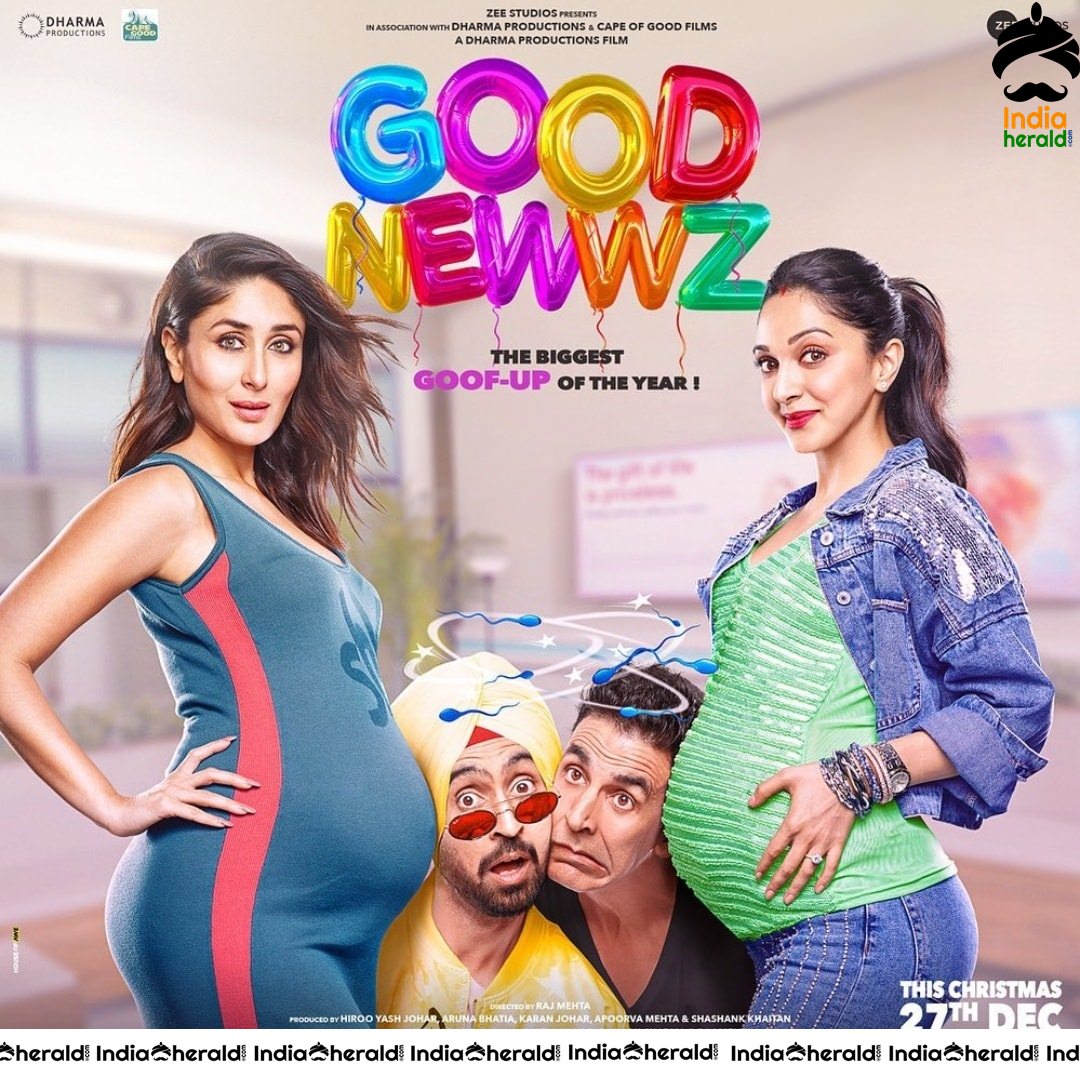 Latest Posters of Pregnant Kiara Advani and Kareena Kapoor starrer GoodNewwz