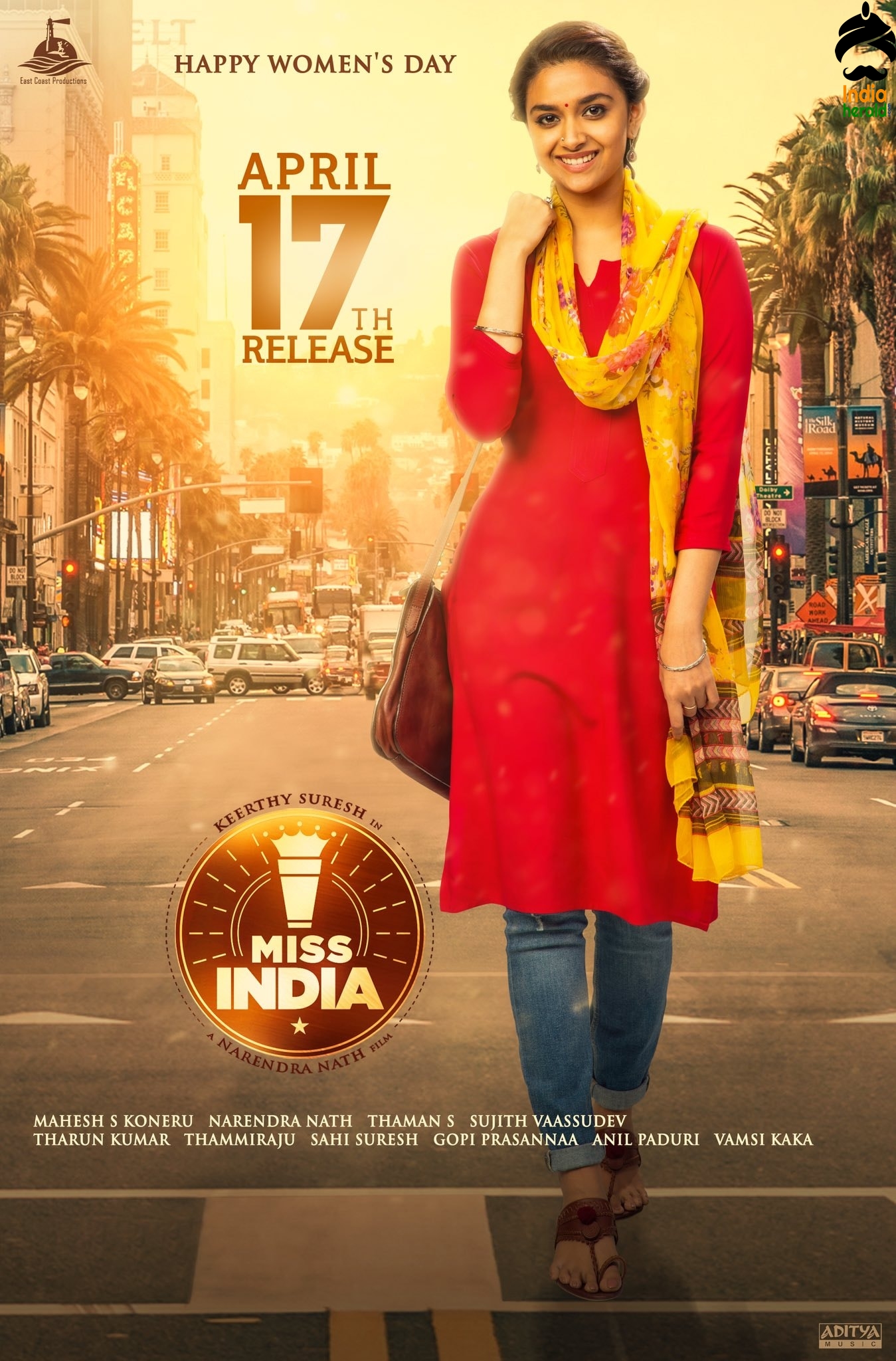 New Poster of Keerthy Suresh next MISS INDIA directed by debutant Narendra Nath