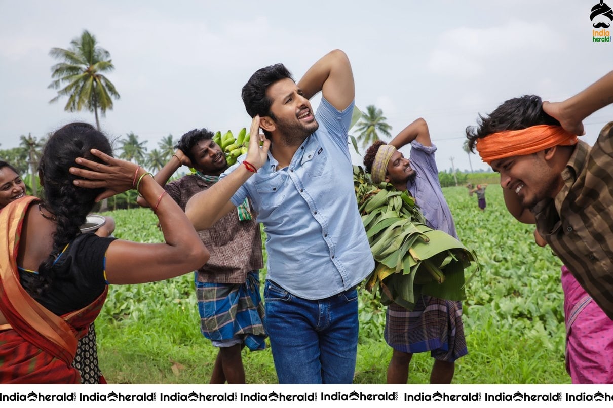 Nithiin and Rashmika in Bheeshma Movie Stills