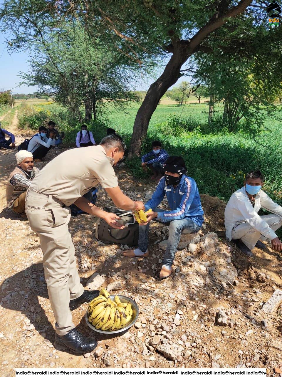 Personnel of Haryana Police distributed food among the needy amid the COVID 19 Lockdown