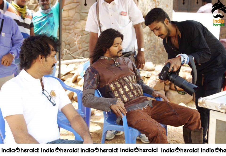 Rare and Unseen Shooting Spot Stills of Puli Movie Set 2