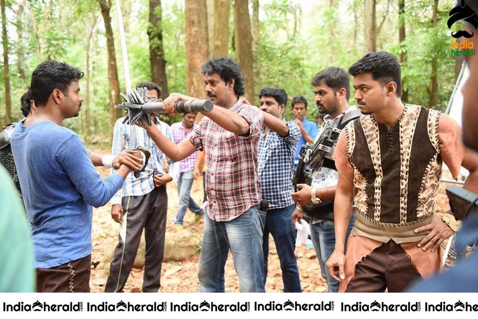Rare and Unseen Shooting Spot Stills of Puli Movie Set 3