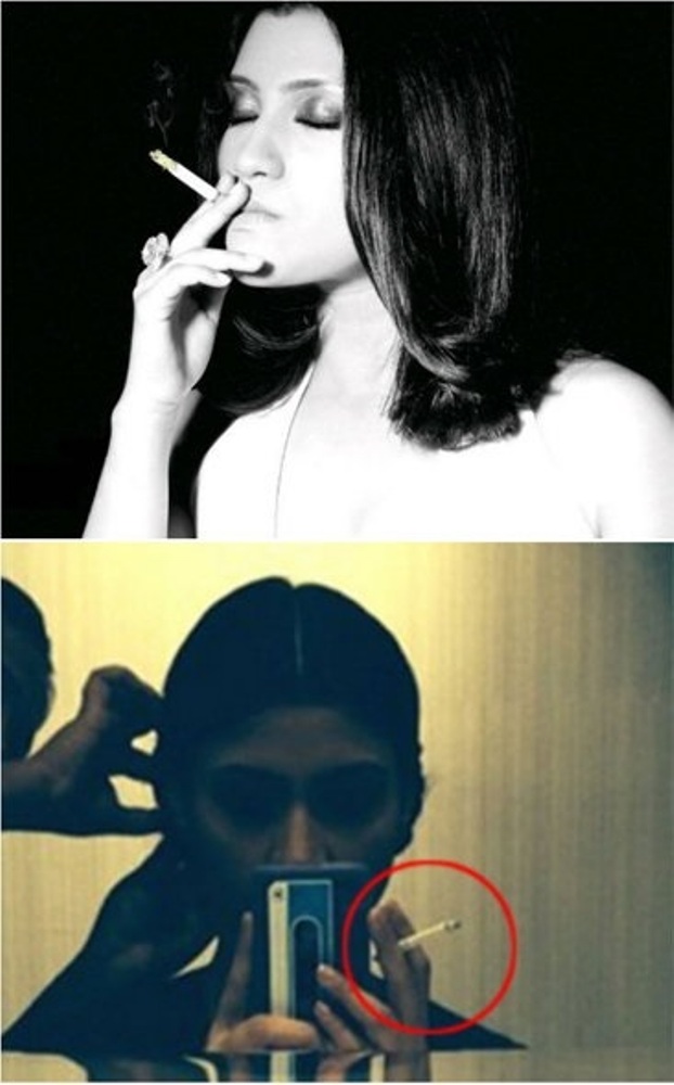 Rare Photos Of Indian Actress Caught Smoking On And Off Screen