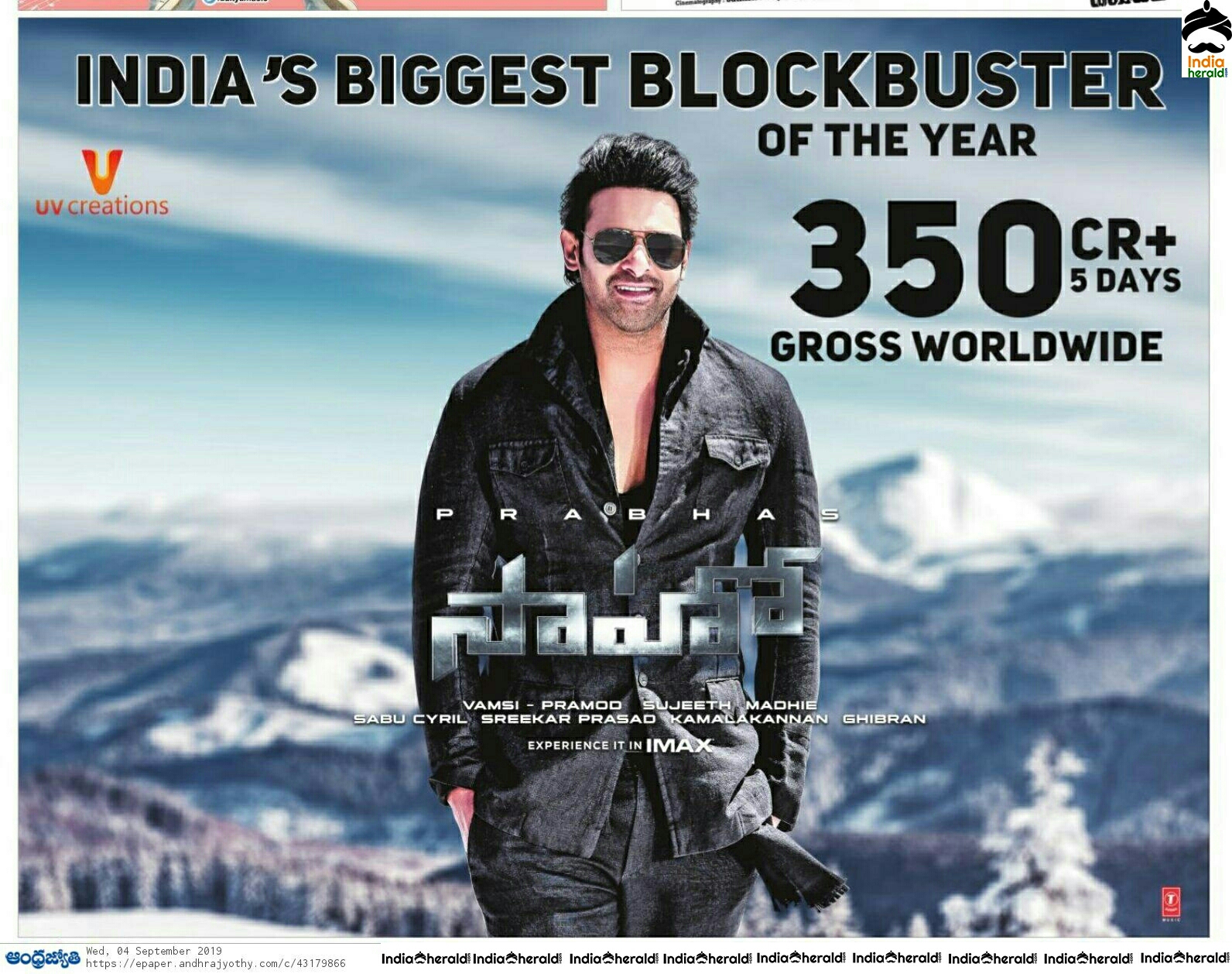 Saaho Latest Box Office Collection Posters