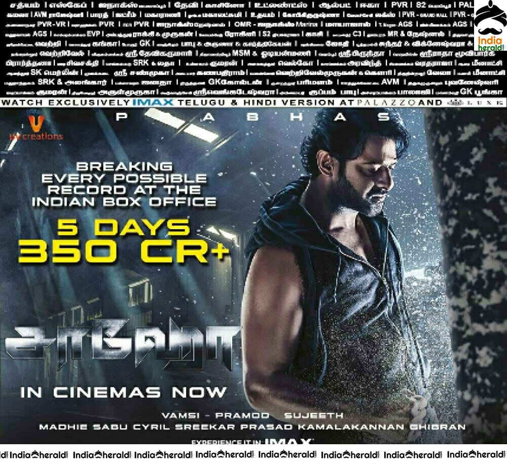 Saaho Latest Box Office Collection Posters