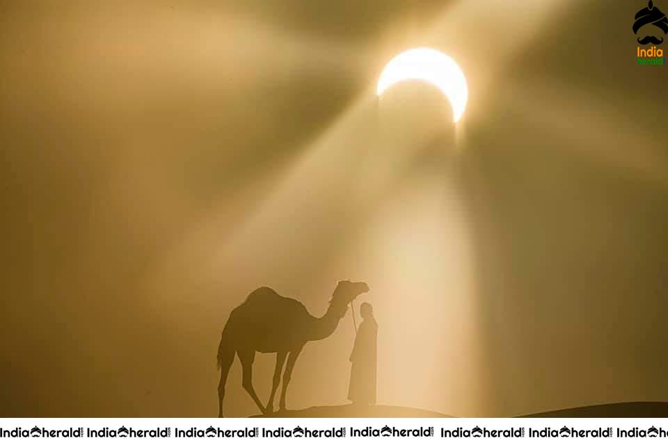 Solar Eclipse View from Liwa desert Abu Dhabi