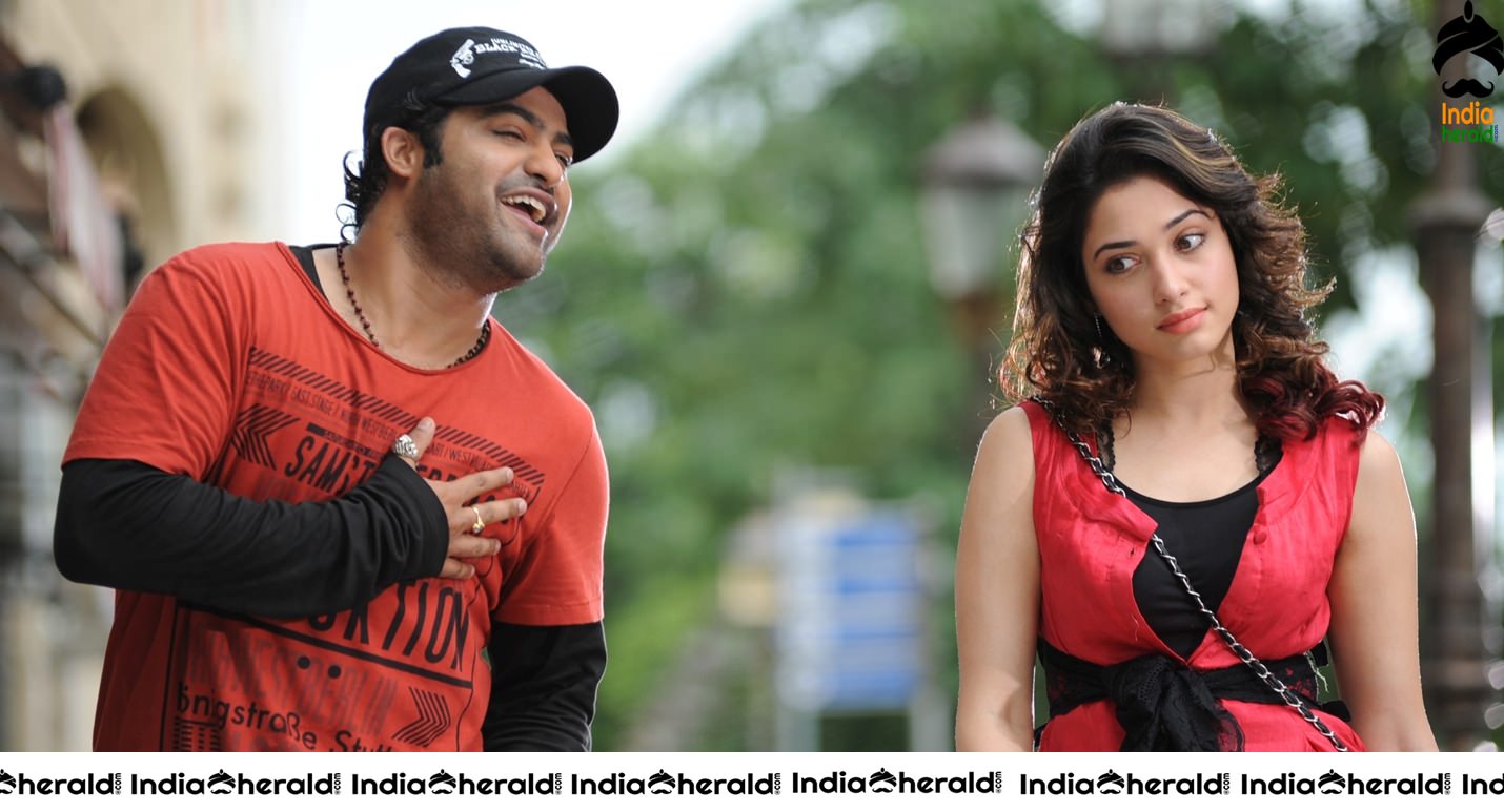 Tamannaah and Junior NTR Photos from Oosaravelli Movie Set 1