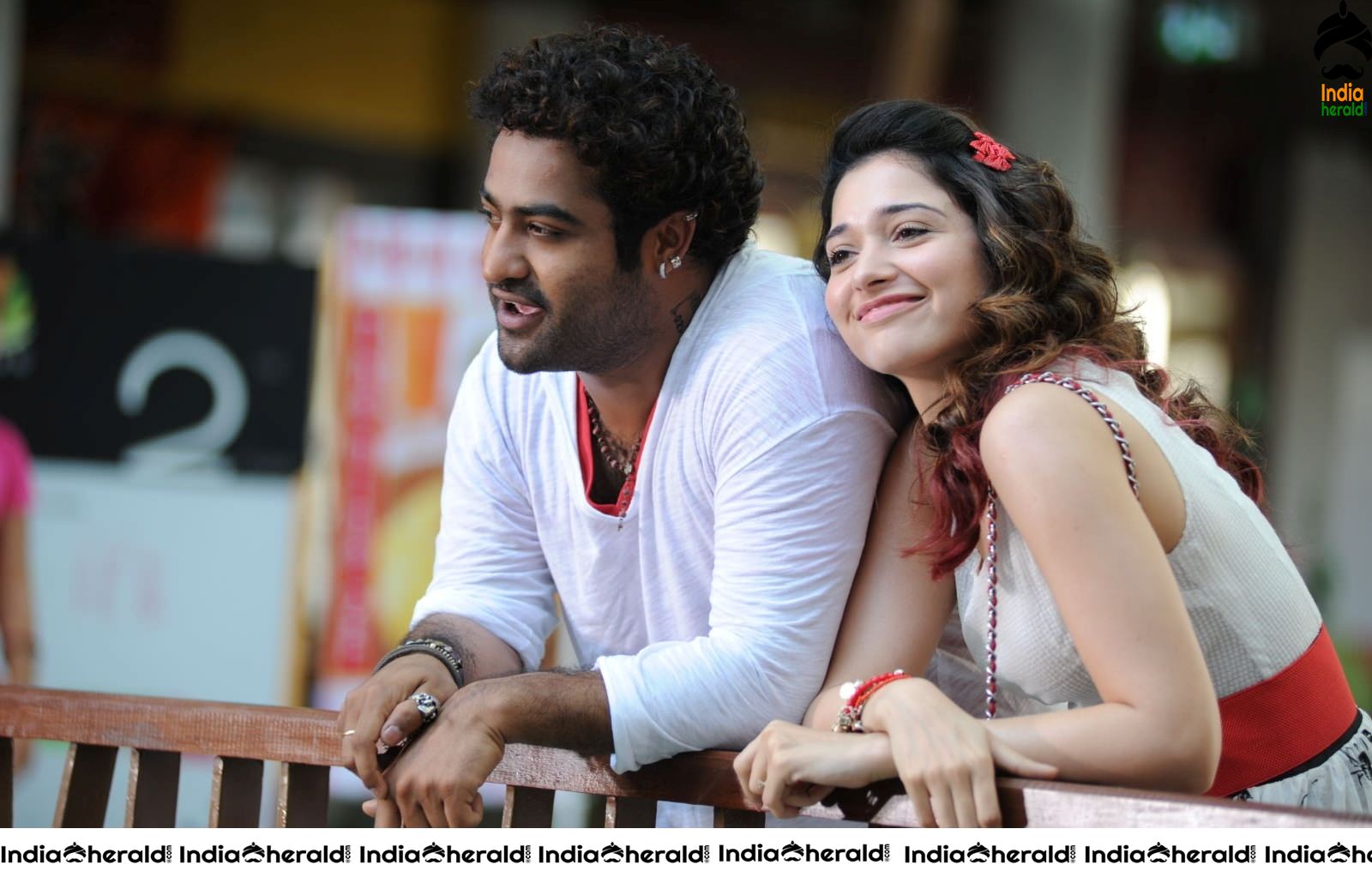 Tamannaah and Junior NTR Photos from Oosaravelli Movie Set 3