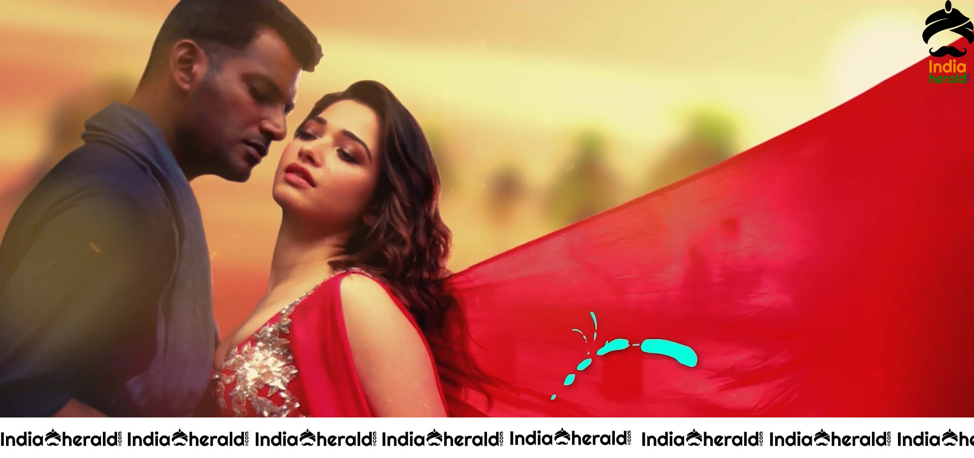 Vishal and Tamanna Hot Stills from Nee Sirichaalum Lyric Video Set 3