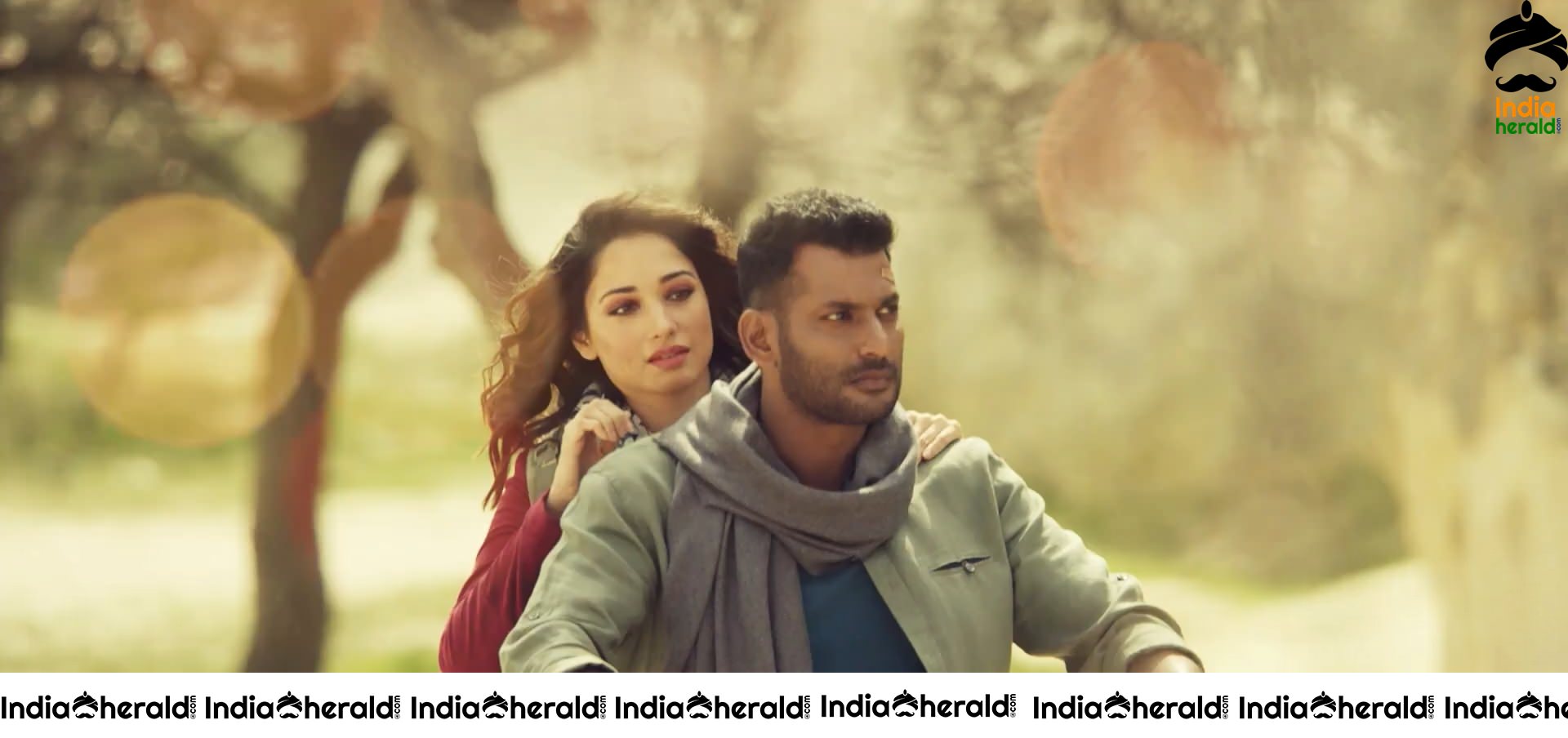 Vishal and Tamanna Hot Stills from Nee Sirichaalum Lyric Video Set 3