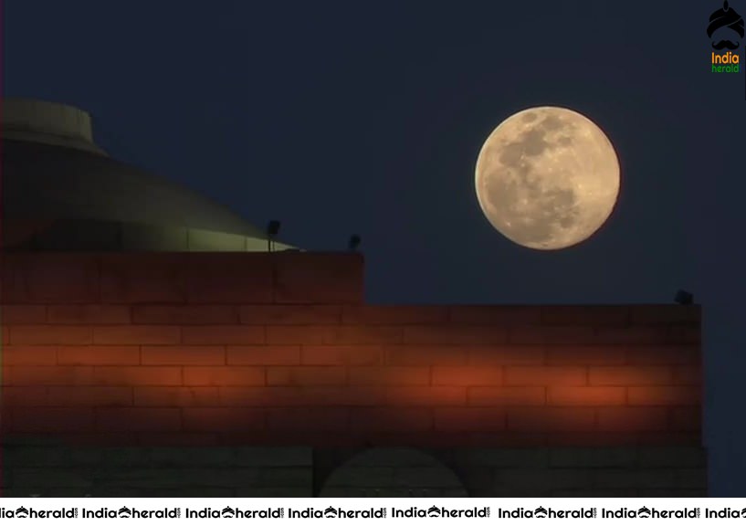 Visuals of Super Pink Moon which is the biggest and brightest full moon of the year 2020