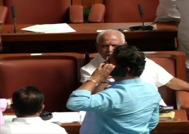 BJP MLAs Inside The State Assembly After The House Was Adjourned