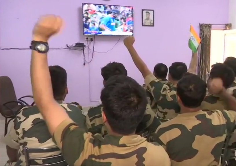 Border Security Force Jawans Cheer For Team India At BSF Head Quarters