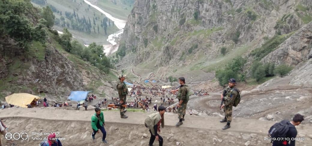 BSF Troops Securing The Amarnath Yatra Route On Chandanwari And Shehnag Axis