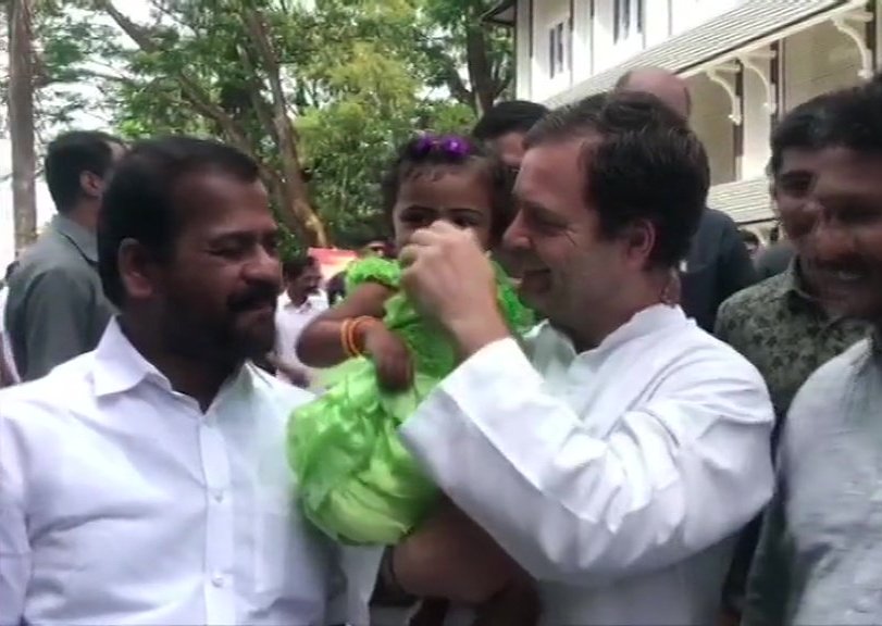 Congress President Rahul Gandhi At A Road Show In Kozhikode