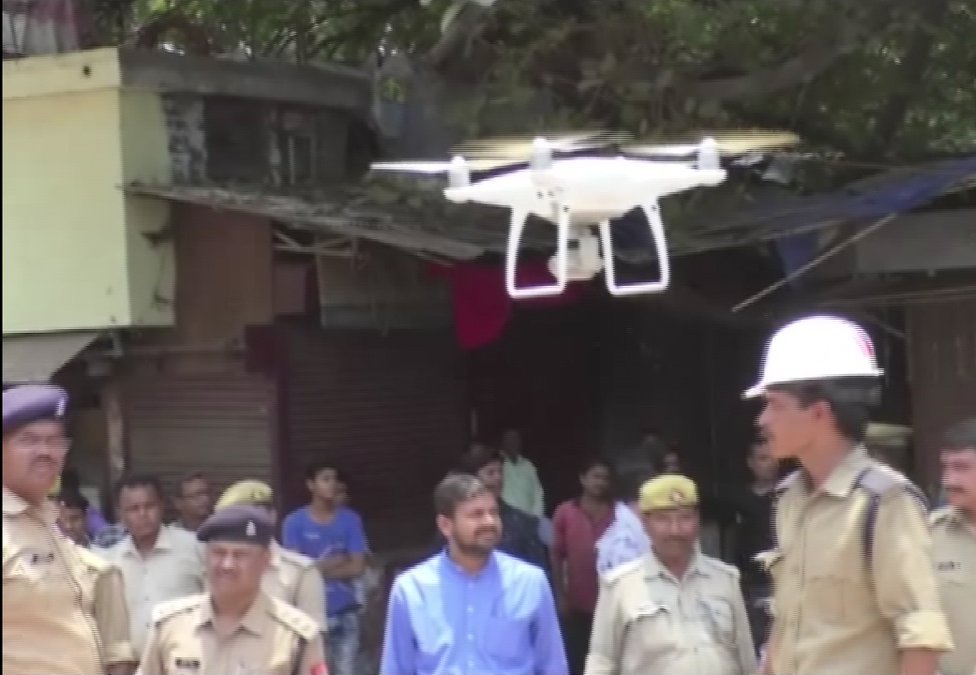 Drones Deployed By the Traffic Police In Kanpur To Monitor Traffic