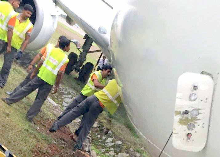 IX384 Air India Express Dubai To Mangalore Aircraft Veered Off The Taxi Way