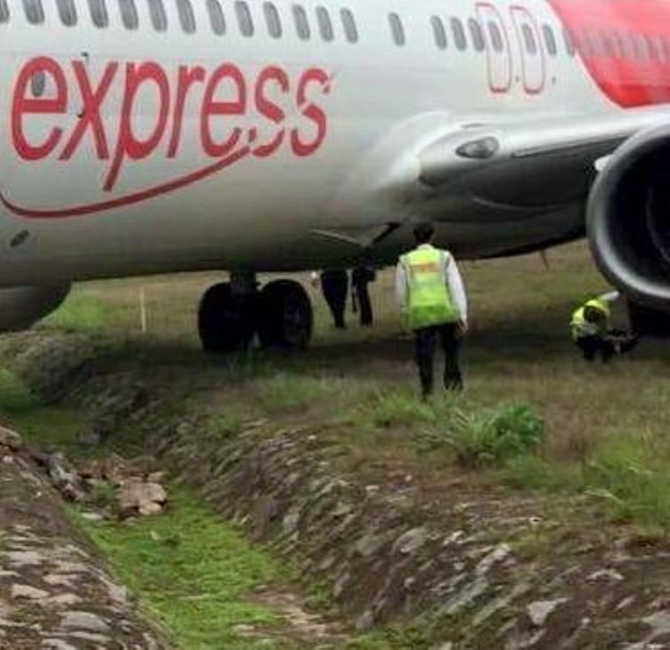 IX384 Air India Express Dubai To Mangalore Aircraft Veered Off The Taxi Way