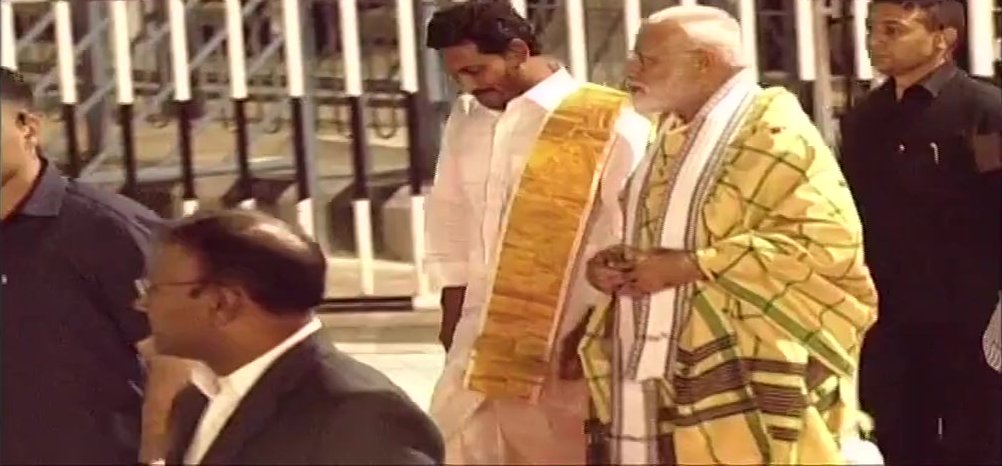 Modi Visits Tirumala With CM Jagan Mohan Reddy