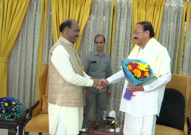 Newly Elected Loksabha Speaker Om Prakash Birla Met Vice President Venkaiah Naidu