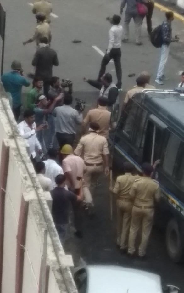 Policemen Injured After A Clash Broke Out In A Rally At Nanpura Area