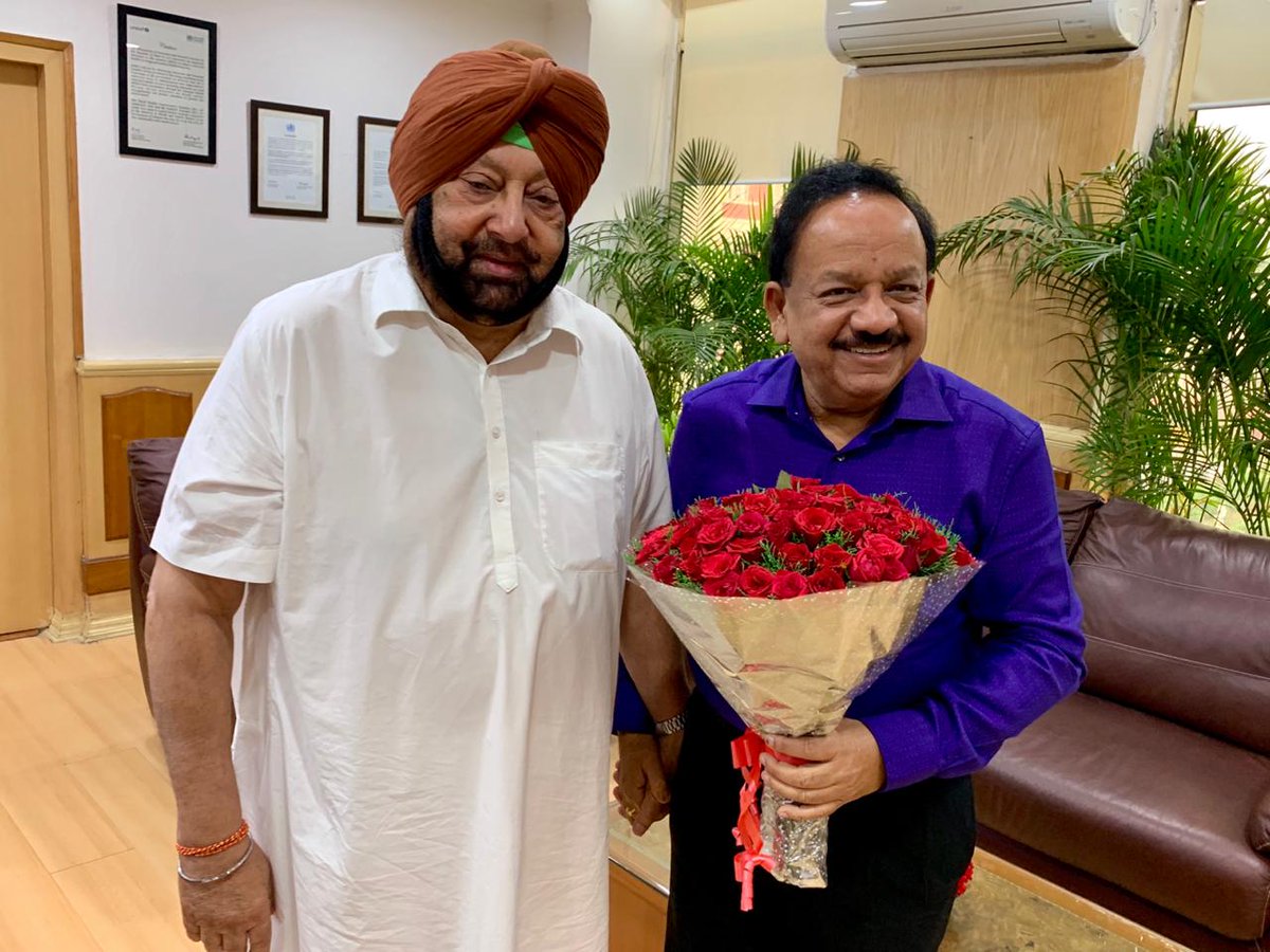 Punjab CM Captain Amarinder Singh Meets Union Minister Dr Harsh Vardhan