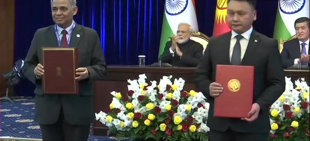 Signing Of Agreements Between India And Kyrgyzstan In The Presence Of PM Modi