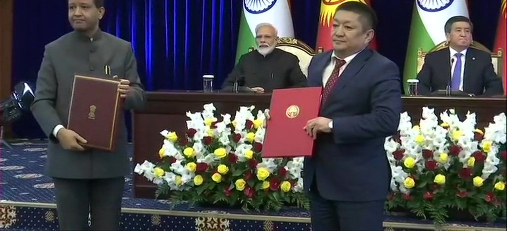 Signing Of Agreements Between India And Kyrgyzstan In The Presence Of PM Modi