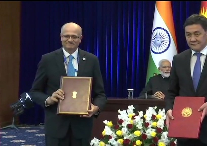 Signing Of Agreements Between India And Kyrgyzstan In The Presence Of PM Modi