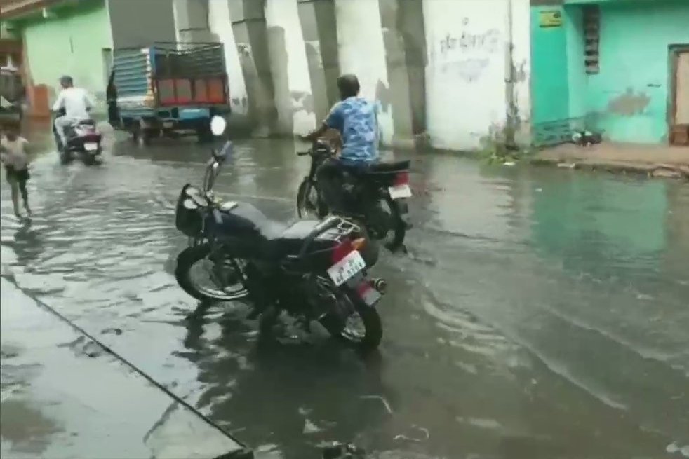 Streets In Moradabad Waterlogged Due To Huge Rainfall