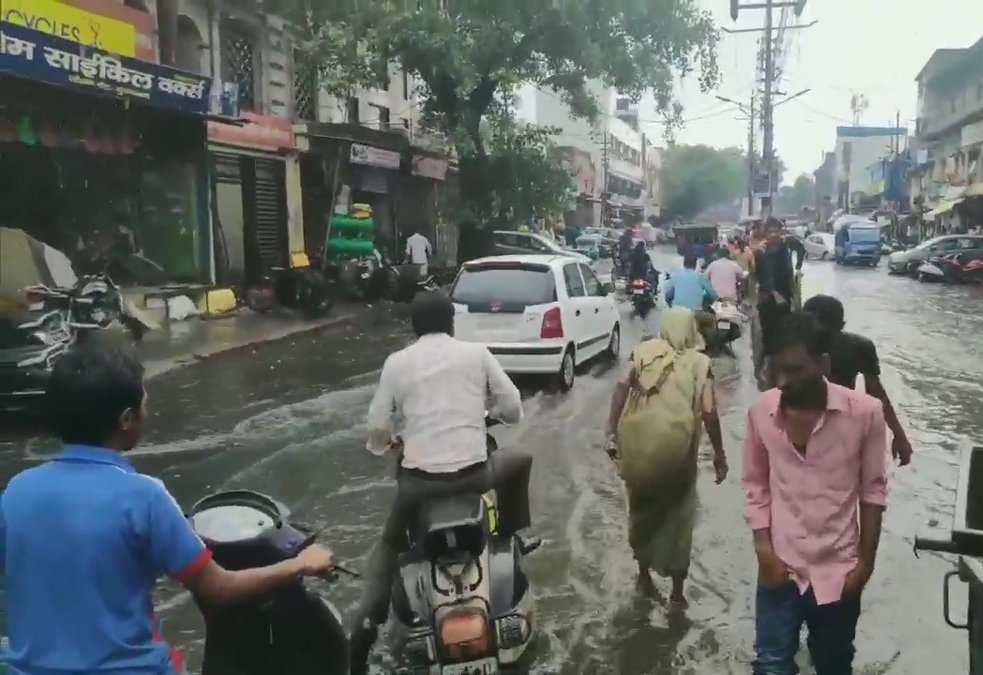 Streets In Moradabad Waterlogged Due To Huge Rainfall