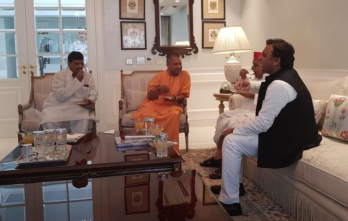 UP CM Yogi Adityanath Meets SP Leader Mulayam Singh Yadav