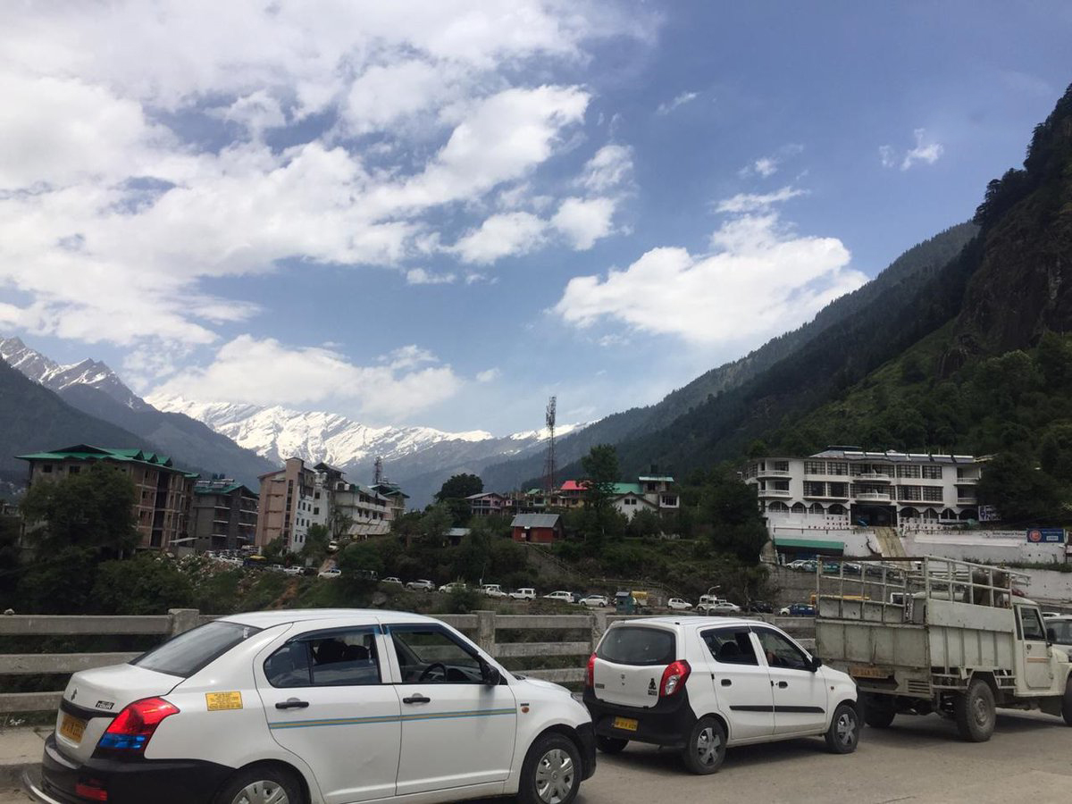 Visuals Of Vehicular Traffic Jam On Leh Manali Highway