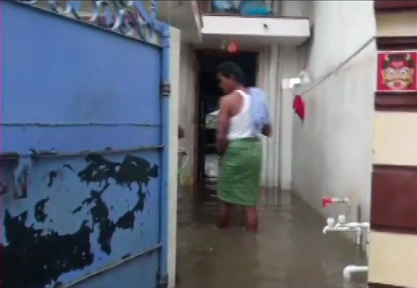 Water Floods Streets And Enters Houses In Peddapuram Town In Andhra