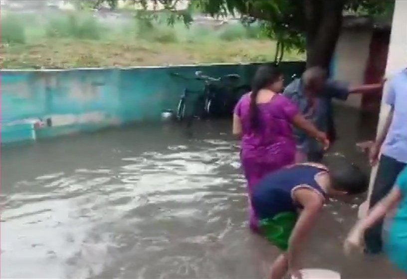 Water Floods Streets And Enters Houses In Peddapuram Town In Andhra