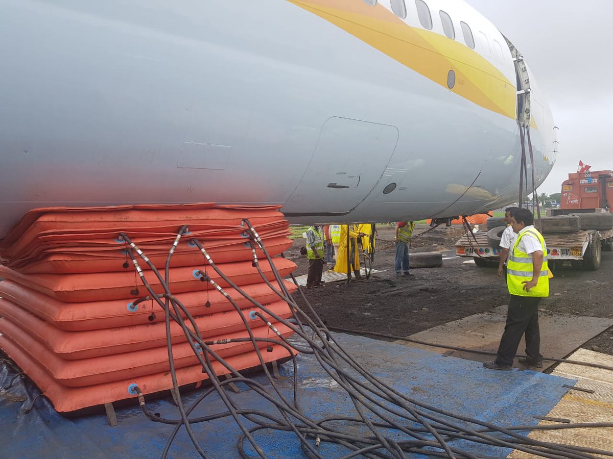 Work Underway At Mumbai Airport To Pull Spice Jet SG 6237 Aircraft