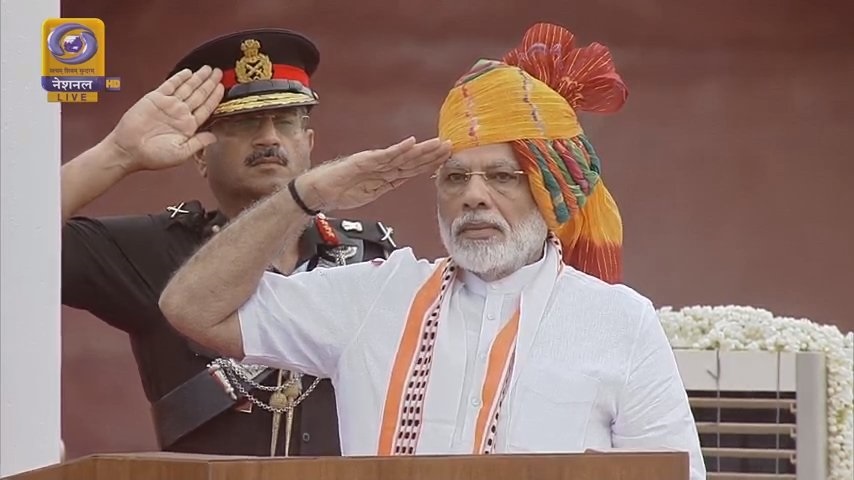 PM Modi Hoists Flag At The Red Fort On Independence Day 2019